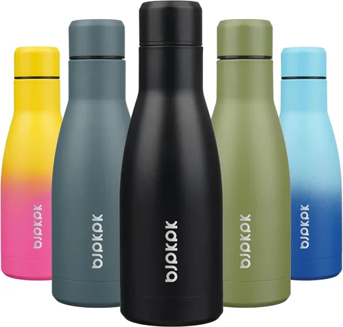 Vista 97 de [Usado] BJPKPK Botella de agua pequeña aislada de 12 onzas, frasco a prueba de A-azul
