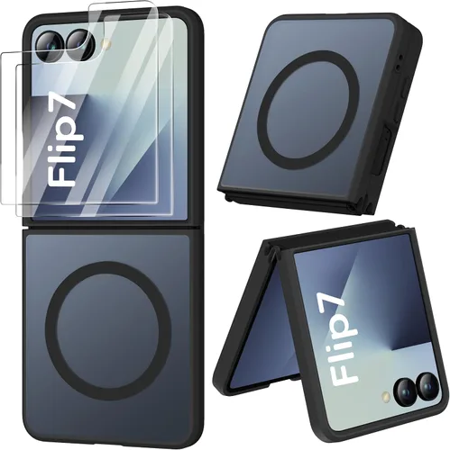 Vista 33 de ORETECH Magnético para Samsung Galaxy Z Flip 6 con 2 protectores de Negro