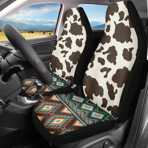 Vista 17 de LedBack Fundas universales de asiento de coche solo para asientos delanteros, bandera estadounidense, ciervos, 2 piezas, protector elástico