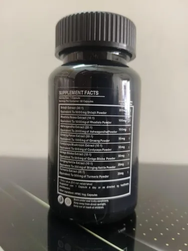 Vista 9 de Shilajit y musgo marino Combo - Cápsulas Shilajit añadidas Ashwagandha, musgo marino, jengibre y aceite de semilla negra, Rhodiola Rosea, Panax