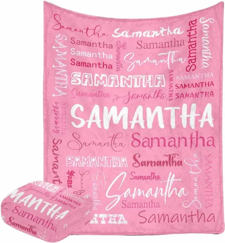 Vista 11 de Manta personalizada con nombre con fuente diferente y colorida para niños, mujeres y hombres, divertida decoración personalizada para el hogar, cama