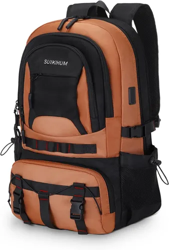 Vista 12 de Mochila de viaje expandible para senderismo para hombres y mujeres Negro
