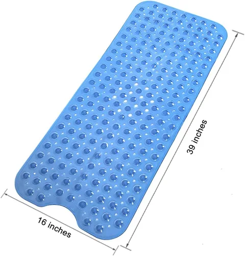 Vista 4 de Tapete antideslizante extra largo para bañera y ducha de 39 x 16 pulgadas, antideslizante para suelos húmedos para baños de ancianos y niños, 30%