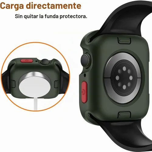 Vista 5 de Amizee 2 Pack Estuche Resistente Compatible con Apple Watch Serie 9/8/7 41mm SE 3/2/1 Serie 6/5/4 40mm, Funda Protectora Amortiguadora de TPU Blanda