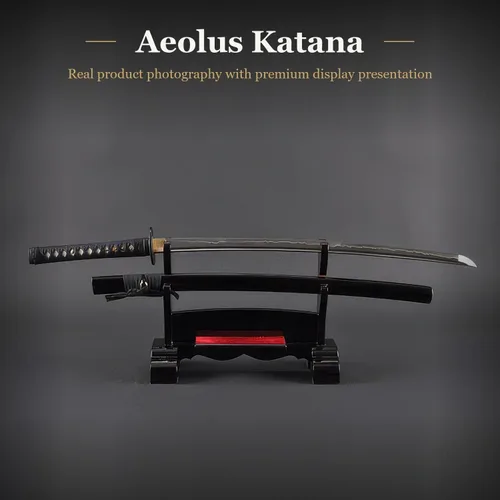 Vista 2 de HMS Samurai Katana Sword, Functional, Hand Forged, 1045 Carbon Steel, Heat Tempered, Full Tang, Sharp