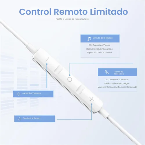 Vista 2 de Paquete de 2 auriculares USB C para iPhone 17/16/15, auriculares tipo C con cable con micrófono y control remoto, auriculares con cancelación