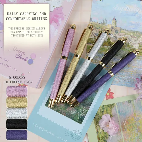 Vista 3 de Bolígrafos de tinta líquida Rollerball, el mejor set de regalo de bolígrafo de bola de lujo para hombres y mujeres, bolígrafo recargable de tinta