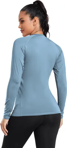 Vista 5 de TELALEO 4 Pack Women's Compression Shirt LongShort Sleeve Performance Workout Baselayer Athletic Top Gym Sports Gear