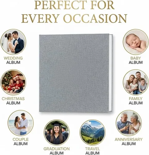 Vista 7 de Álbum de fotos autoadhesivo con páginas para fotos de 4x6, 5x7, 8x10, álbumes de recortes magnéticos con páginas adhesivas, libros con un bolígrafo