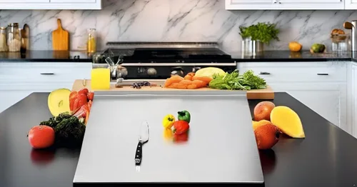 Vista 7 de Tablas de cortar de acero inoxidable 316, tablas de cortar para cocinas, tabla de cortar grande, esta tabla de cortar de cocina mide