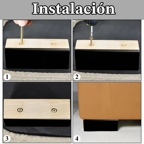 Vista 3 de Elevadores de madera (negro, 2 pulgadas)