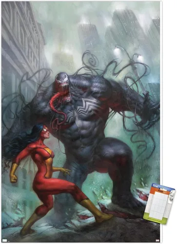 Vista 10 de Trends International Marvel Comics-Spider-Woman-Venom #161 - Póster de pared, 14.725 x 22.375 pulgadas, versión enmarcada de madera de granero