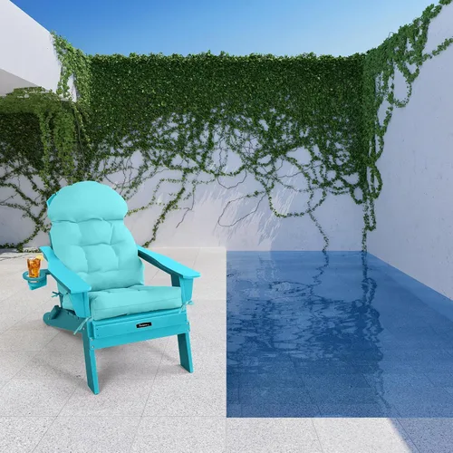Vista 8 de FUNBERRY - Cojín para silla Adirondack, cojines gruesos y cómodos para mecedora, antideslizante, con protector contra decoloración, impermeable