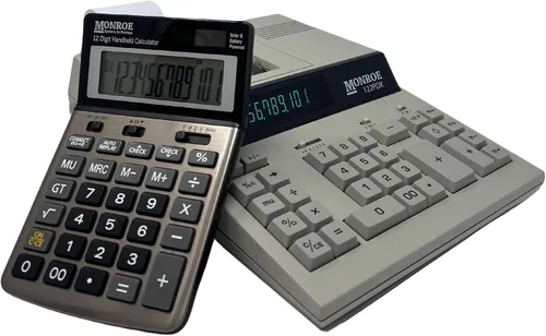 Vista 5 de Monroe 122PDX - Calculadora de impresión de servicio medio con teclas extra grandes y menos