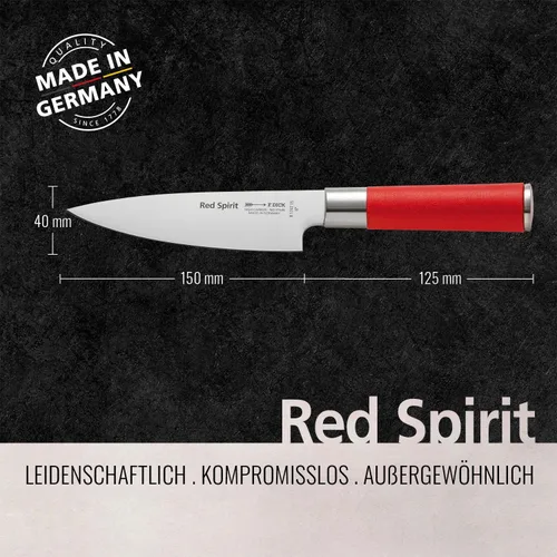Vista 2 de F. DICK - Cuchillo de chef Red Spirit - Cuchillo de cocina con hoja de 5.9'' y 56 HRC - Ideal para cortes precisos - Cuchillo versátil - Certificado