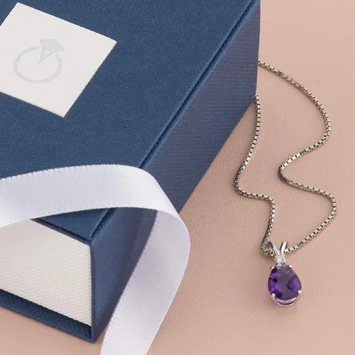 Vista 6 de Peora Dije de oro de 14 quilates para mujer con diamante, elegante diamante solitario en forma de lágrima de 10x7mm 0.394 x 0.276 pulgadas, piedras
