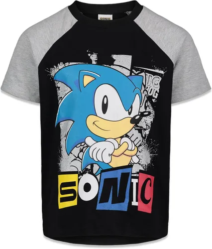 Vista 2 de SEGA Sonic The Hedgehog - Paquete de 2 camisetas para niños pequeños y grandes