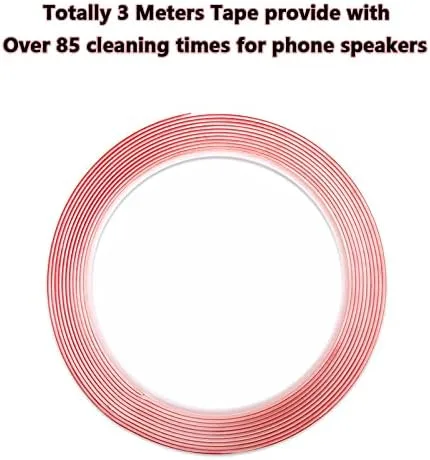 Vista 6 de Kit de limpieza para teléfono celular, cinta limpiadora para altavoz y receptor, adhesivos de limpieza para eliminar el polvo compatible