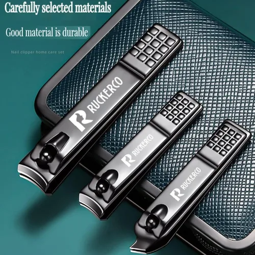 Vista 2 de Juego de cortaúñas de acero inoxidable mate, 3 piezas de cortaúñas y cortador de uñas inclinado EDG, el mejor regalo para hombres y mujeres