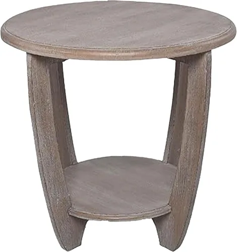Vista 15 de COZAYH - Mesa auxiliar y auxiliar rústica, redonda con almacenamiento Solid And Manufactured Wood, 23.75 in W, 23.25 in H, 50 lb Capacity