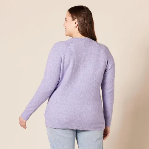 Vista 2 de Tienda Essentials Suéter de cuello redondo de manga larga suave al tacto para mujer