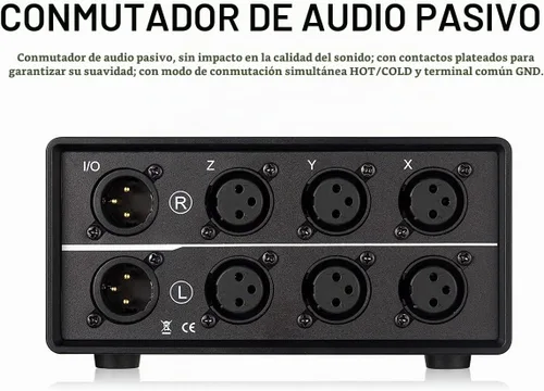 Vista 3 de Nobsound Interruptor de audio XLR 3 en 1 salida; convertidor de audio equilibrado; selector de audio pasivo estéreo de 3 vías