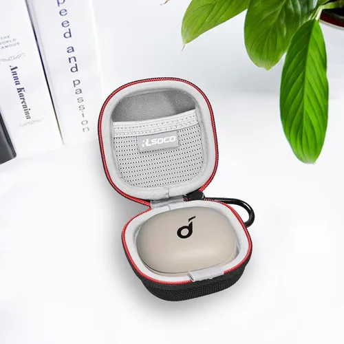 Vista 7 de RLSOCO Estuche de transporte para auriculares inalámbricos Bluetooth Anker Soundcore P20i/Life P3 con cancelación de ruido - Negro (solo funda)