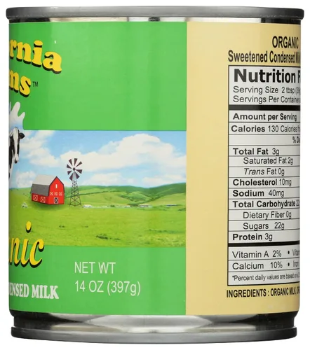 Vista 7 de California Farms, leche endulzada condensada orgánica, 14 onzas