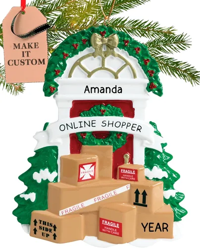 Vista 10 de Adorno personalizado de Amazon 2026 Adornos de Navidad personalizados con grabado láser para árbol Regalo de recuerdo personalizado