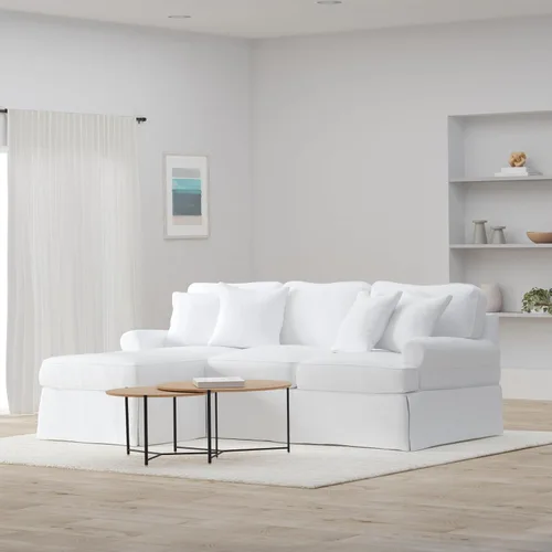 Vista 2 de Sunset Trading Horizon - Tumbona cubierta en sofá cama blanco cálido, pequeño