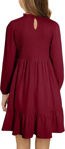 Vista 2 de blibean Vestidos de un solo hombro para niñas de 6 a 15 años