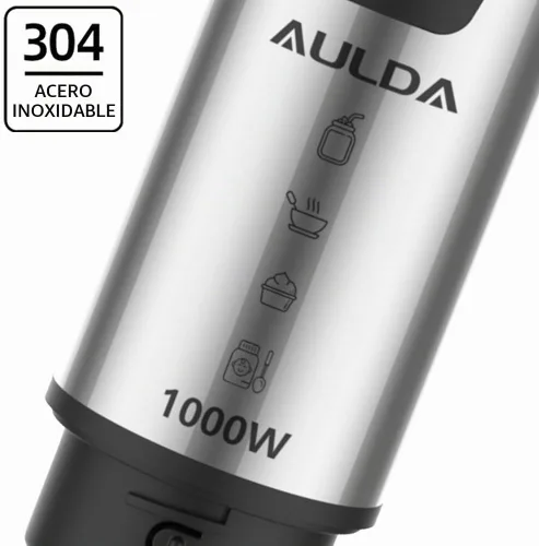 Vista 5 de Batidora eléctrica de inmersión de 1000 W, batidora de mano de 20 velocidades con mango ergonómico, batidora de mano para batidos, alimentos