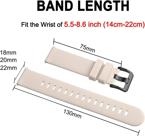 Vista 74 de BISONSTRAP Correas de reloj de silicona, correas de reloj delgadas con liberación rápida, 0.787 in, negro con hebilla negra