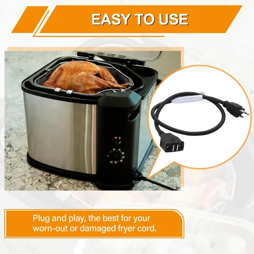 Vista 6 de Cable de alimentación magnético de repuesto para freidora eléctrica Masterbuilt XL de 10 litros, piezas y accesorios para freidoras de pavo