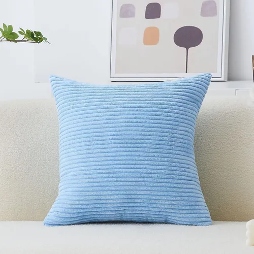 Vista 62 de Home Brilliant Funda de almohada de primavera de 18x18 pulgadas, funda de almohada de terciopelo a rayas para silla y sofá, funda de almohada
