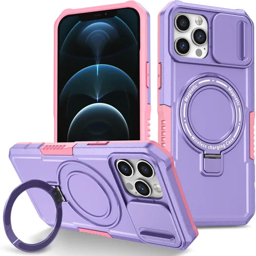 Vista 42 de Funda magnética para iPhone 11, soporte de anillo con ventana corrediza, funda protectora mate a prueba de golpes para iPhone 11 6.1, fundas