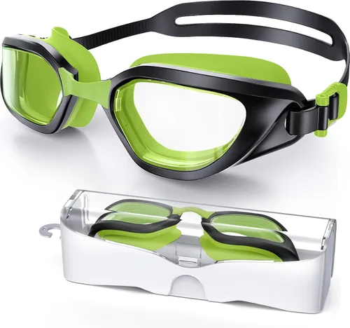 Vista 13 de Gafas de Natación, Gafas de Natación Unisex para Adultos Anti Niebla Anti UV Sin Fugas Visión Amplia para Hombres Mujeres Jóvenes