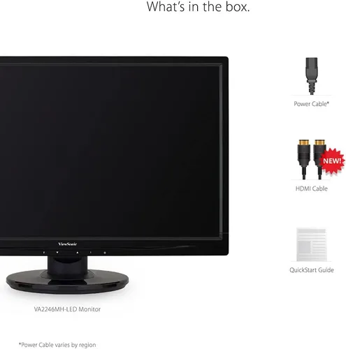Vista 5 de ViewSonic - Televisor LED de 22 pulgadas, Full HD, 1080p, monitor LED con entradas HDMI y VGA para el hogar y la oficina