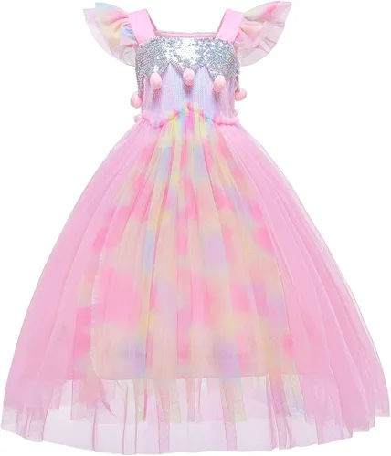 Vista 2 de BanKids Unicorn Dress for Girls Unicorn Costume Pageant Princess Party Dress with Unicorn Headband for Girls 3-12 Years