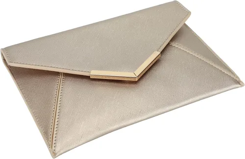 Vista 5 de Dexmay - Bolso de mano tipo sobre para mujer, tamaño mediano, de piel saffiano, plegable