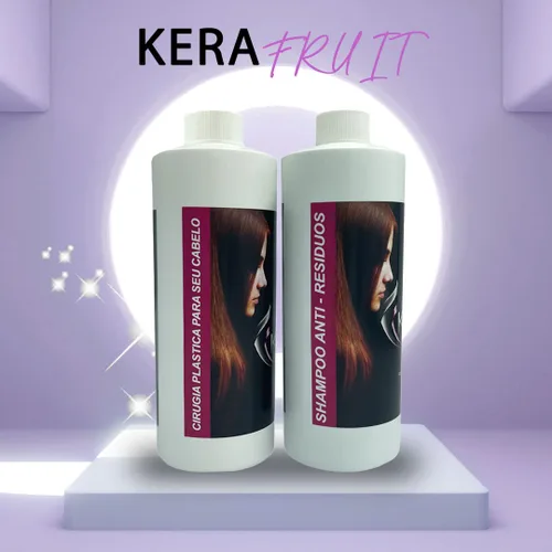 Vista 2 de Cirugia Capilat Kera Fruit Tratamiento Profesional 1 litro + Champú Antiresiduo. Alisador De Buenos Resultados