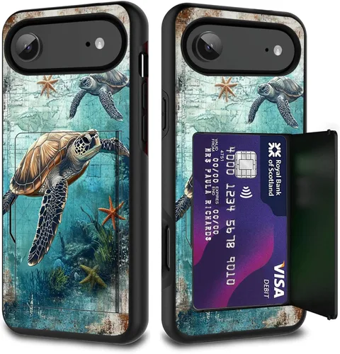 Vista 68 de Funda para tarjetas de crédito, doble capa híbrida a prueba de golpes, protección contra caídas con función atril para iPhone 17 de 6.3 pulgadas
