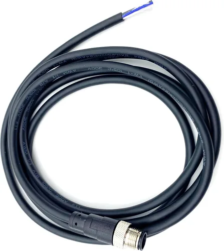 Vista 2 de Cable Conector Macho M12 de 5 Pines, Cable Eléctrico de Enchufe Recto de Aviación Código A de PVC Industrial Moldeado No Blindado 1M AWG22