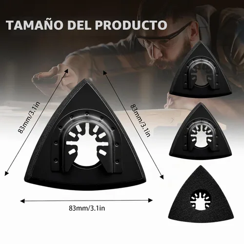 Vista 2 de Almohadillas triangulares y para dedos (paquete de 4 almohadillas de lijado triangulares)