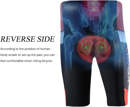 Vista 6 de Lixada Camiseta de ciclismo para hombre de manga corta con pantalones cortos acolchados de secado rápido para verano, ropa corta para bicicleta