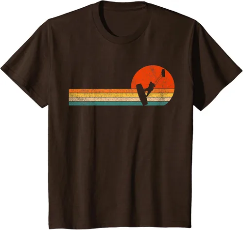 Vista 9 de Camiseta retro de kitesurf de kitesurf de kiteboarder vintage, Negro, S