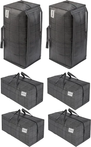 Vista 24 de VENO Paquete de 2 bolsas de mudanza con correas de mochila, resistentes, alternativas de cajas de mudanza, suministros de embalaje, bolsas