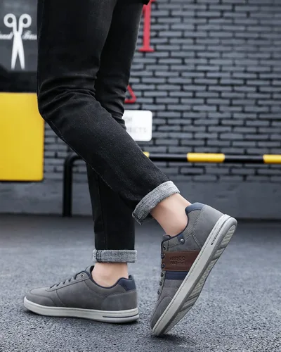 Vista 6 de ASTERO - Zapatos casuales para hombre vestido de moda antideslizante y bajo de piel sintética zapatos para caminar M