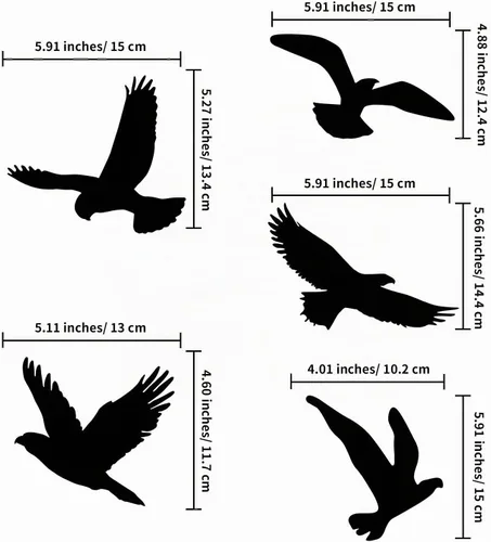 Vista 2 de Boao 20 calcomanías anticolisión para ventanas con forma de pájaro, calcomanías de ventana con forma de pájaro, adhesivos para personas y pájaros