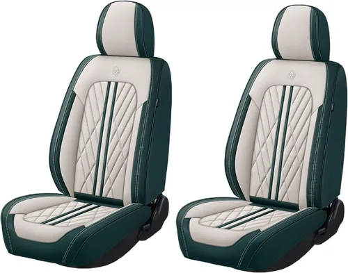 Vista 19 de Juego de fundas de asiento de automóvil de cuero nappa impermeables y transpirables de ajuste universal, cojín protector para vehículo automotriz